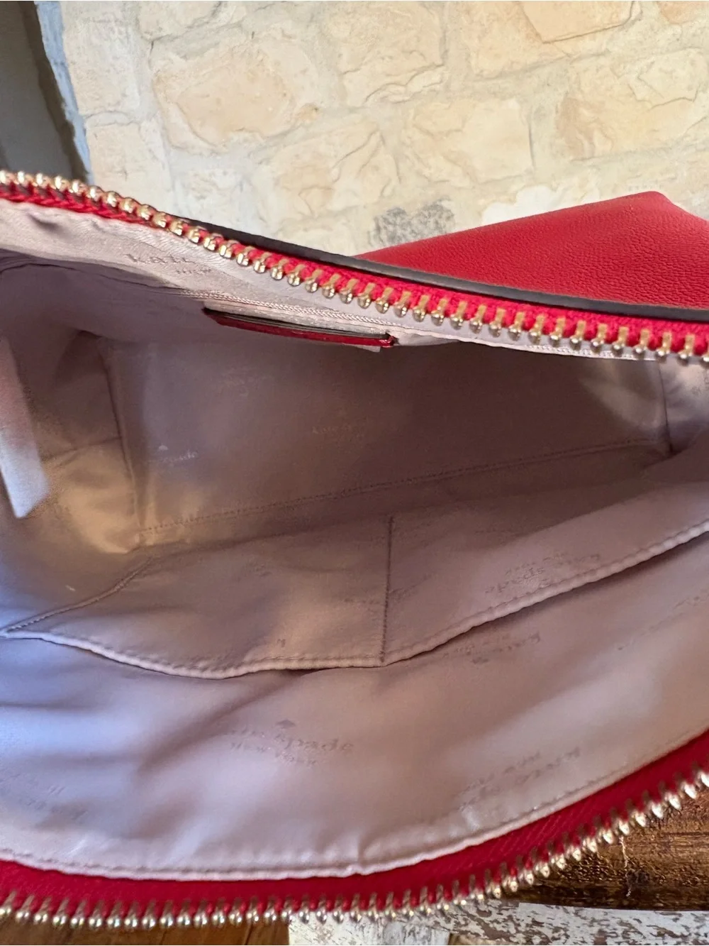 kate spade Red Pebbled Leather Shoulder Bag